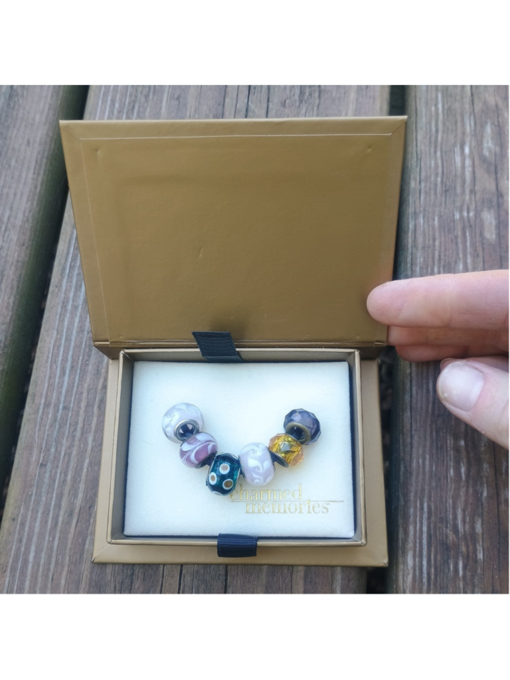 NIB Kay Jewelers Charmed Memories Murano Glass Charms 6ct Swirl Polka Dot